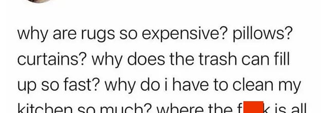 tweet wondering why everything in life is so expensive
