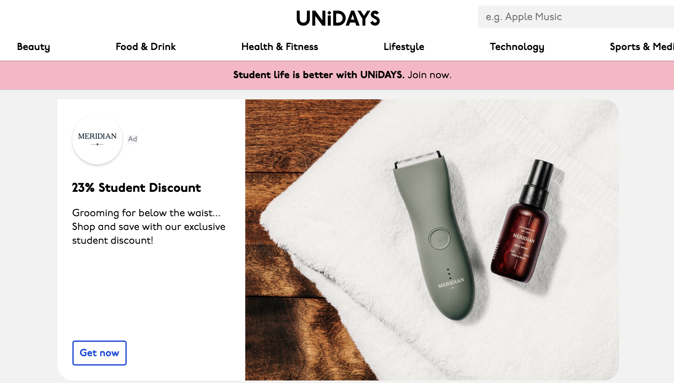 UniDays website
