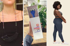 a mask chain, a billie razor subscription, and girlfriend collective leggings