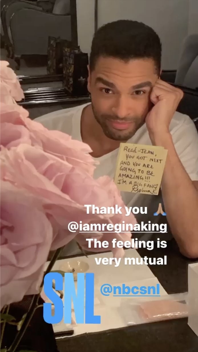 A screenshot of Regé-Jean posing with Regina&#x27;s note