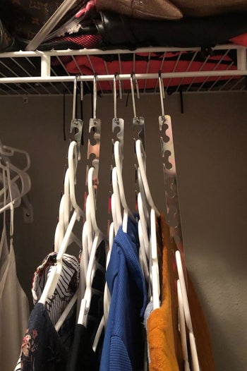 same reviewer showing the closet cascaders freeing up so much room on their clothes rack