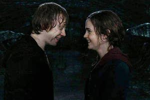 ron and hermione after they kissed in the last movie