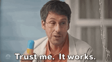 A GIF of someone nodding and saying trust me it works