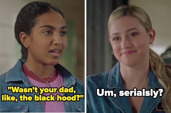 Student asks betty if her dad was the black hood and betty replies, &quot;um serialsly&quot;