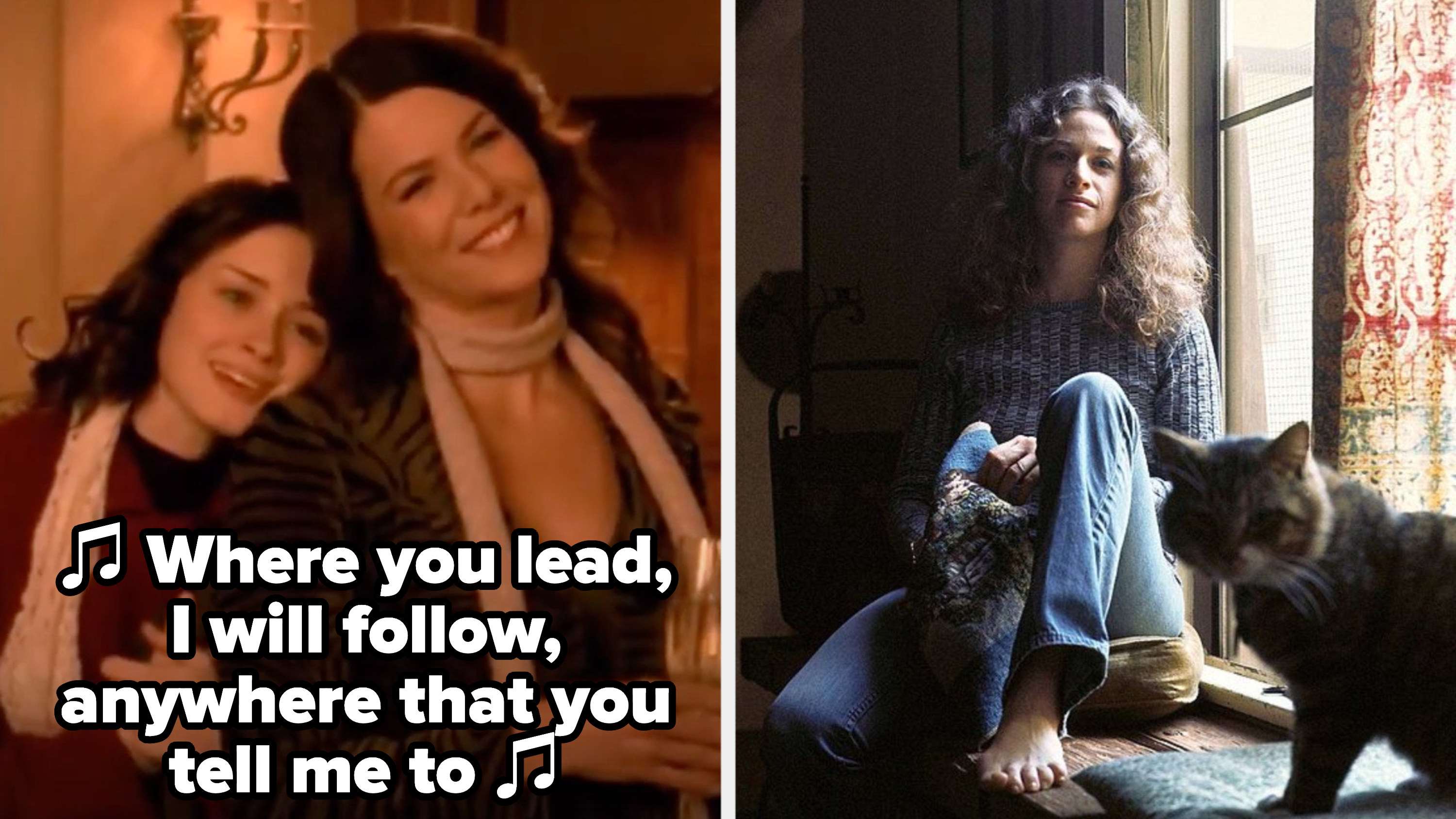 Rory and Lorelai in the &quot;Gilmore Girls&quot; opening theme; Carole King&#x27;s &quot;Tapestry&quot; album cover