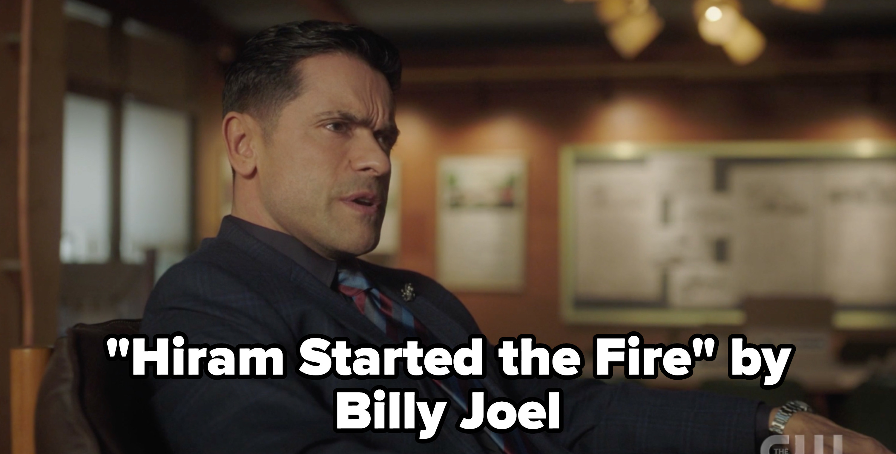 Hiram with the caption &quot;hiram started the fire&quot; by billy joel 