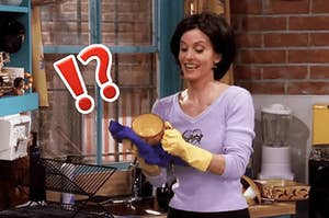 Monica from Friends obsessively cleaning
