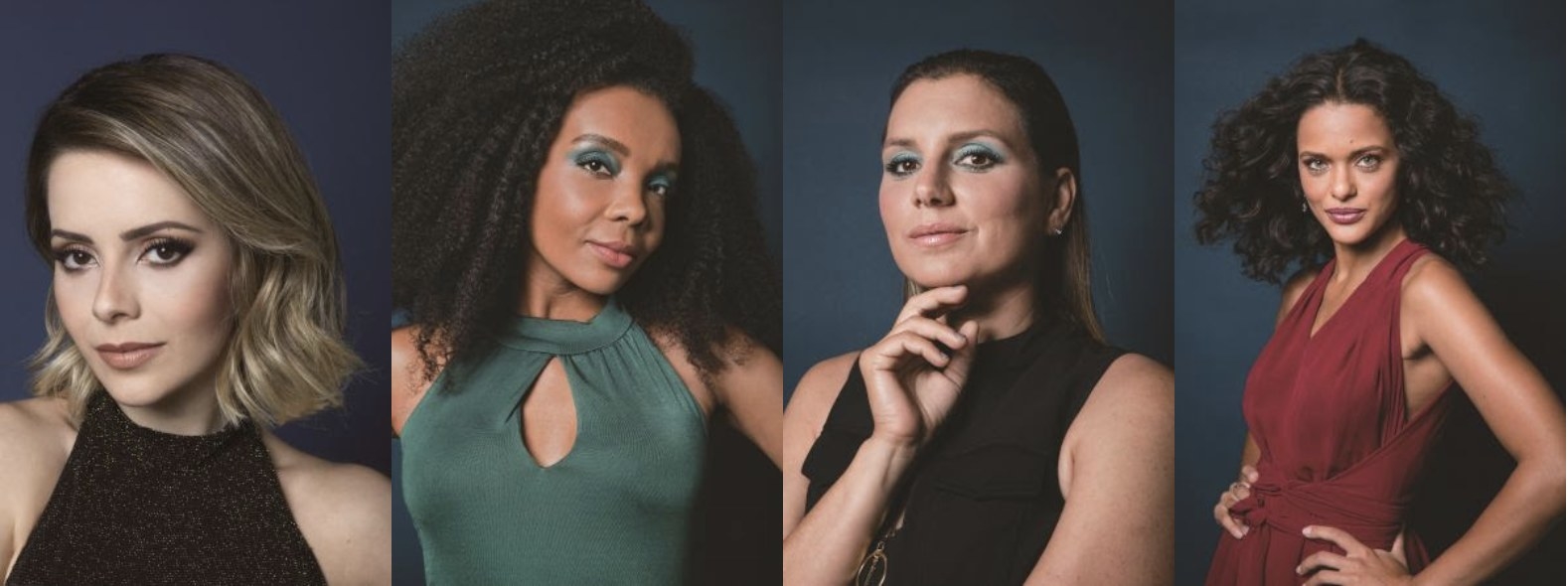 Imagem da campanha "Olhos nos Olhos: Cada Mulher Uma História" mostra Sandy, Maya Gabeira, Thelma Assis e Thainá Duarte.