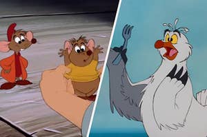 Jaq and Gus Gus from Cinderella and Scuttle from The Little Mermaid