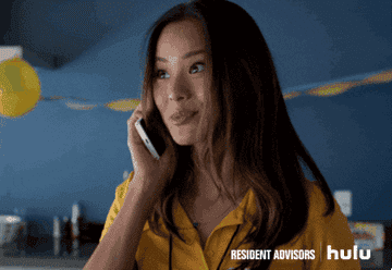 Jamie Chung&#x27;s face is frozen into a tight smile while she&#x27;s on the phone before her face breaks into anger as she hangs up on Resident Advisors