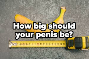 A banana with a tape measure with the caption 