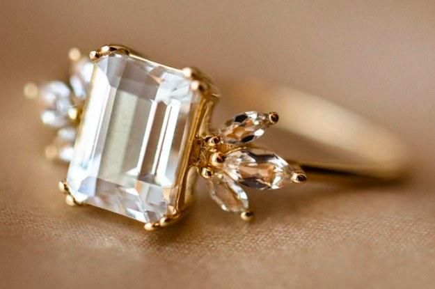 23 Beautiful Diamond-Free Engagement Rings For People Looking For Something Unique