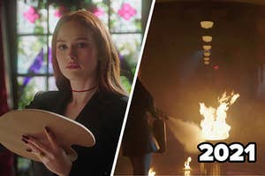 Cheryl side by side with the fire