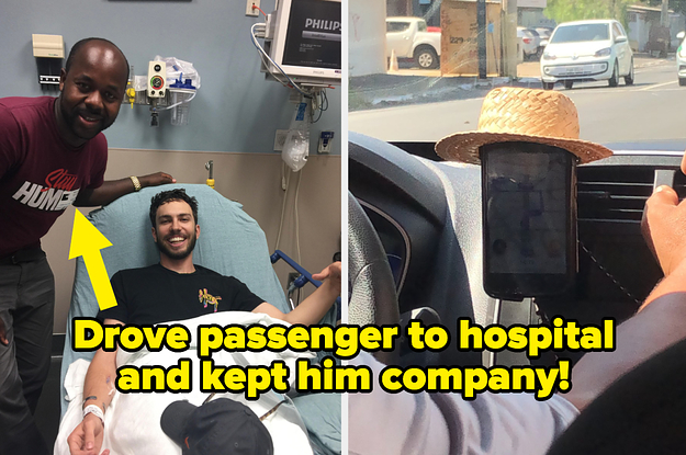 A driver who drove a passenger to hospital and stayed with him