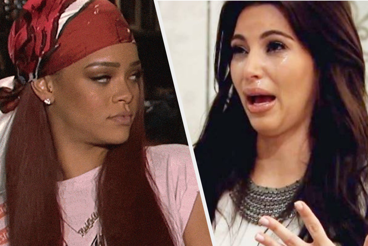 Rihanna glaring at Kim Kardashian