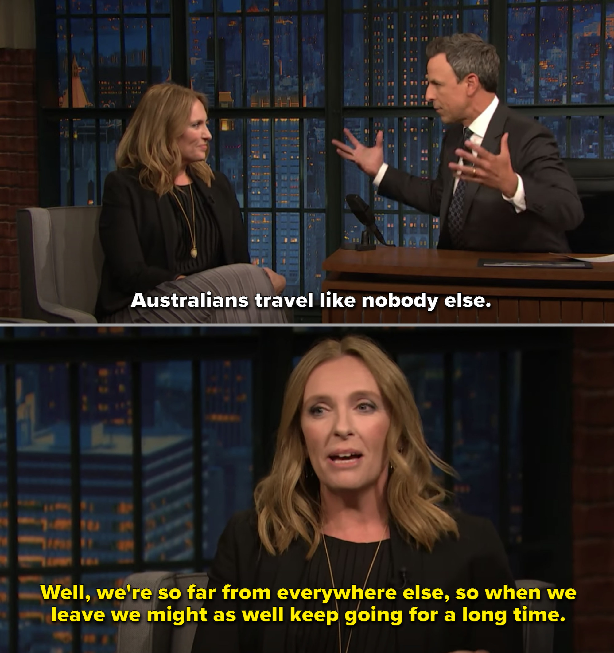 Toni Collette during an interview