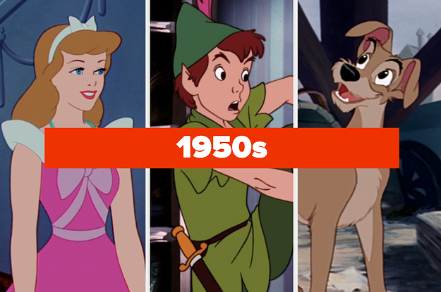 Cinderella, Peter Pan, and Lady and the Tramp with text