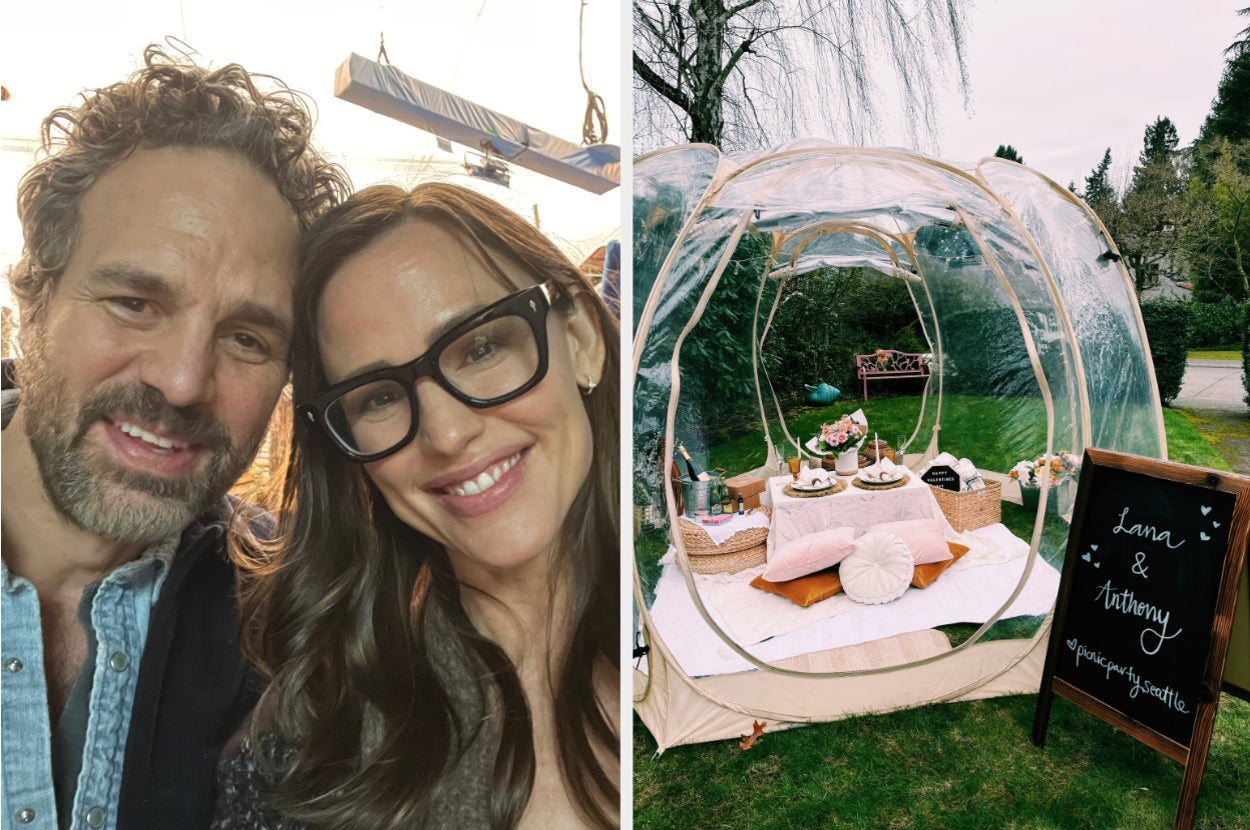 Mark Ruffalo and Jennifer Garner's 13 going on 30 reunion side by side with Lana Condor's picnic