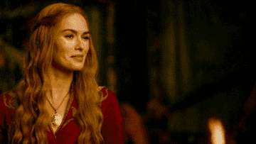 Cersei smiling in a suspicious way