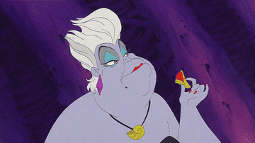 Ursula puckering her lips