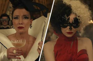 Emma Thompson and Emma Stone in the live-action Cruella