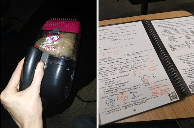 (left) handheld vacuum (right) Digital notebook