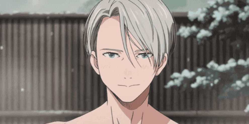 Victor from &quot;Yuri On Ice&quot; winking in the snow
