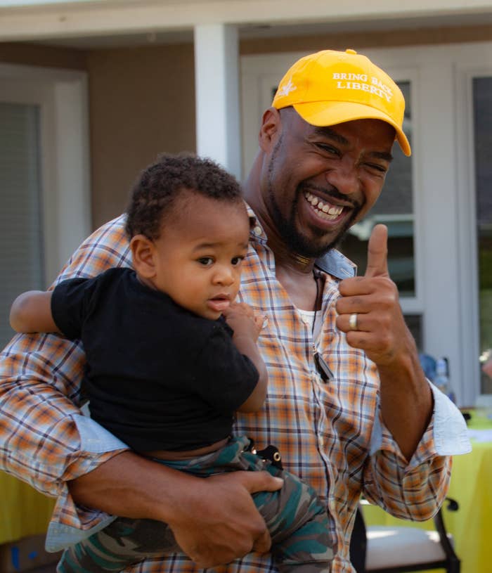 Nickolas Wildstar Enjoys a laugh with his son, Chancellor