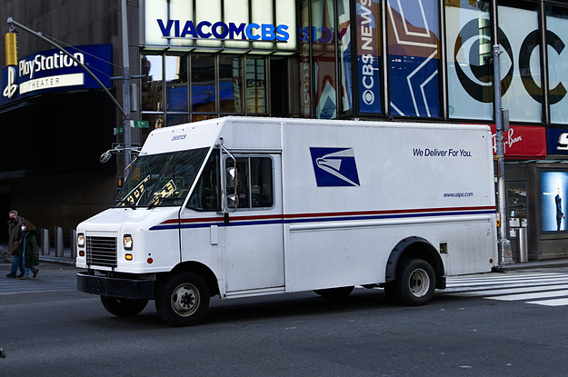 An old mail truck in New York City