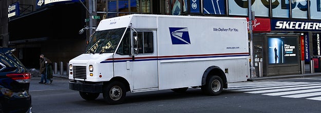 An old mail truck in New York City