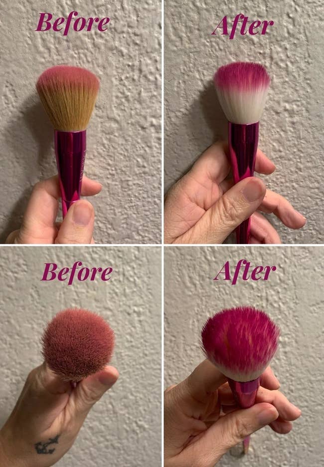 before and after photos of makeup brushes 