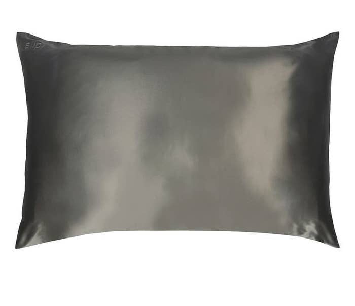 charcoal grey slip silk pillowcase