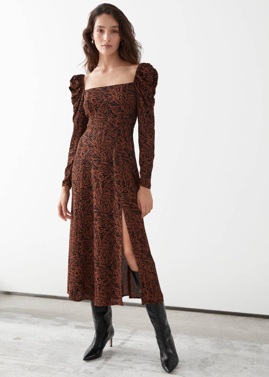 & other stories satin square neck midi dress There's Up 50% Off Stunning Styles At & Other Stories Right Now –  Here's Our Top Picks