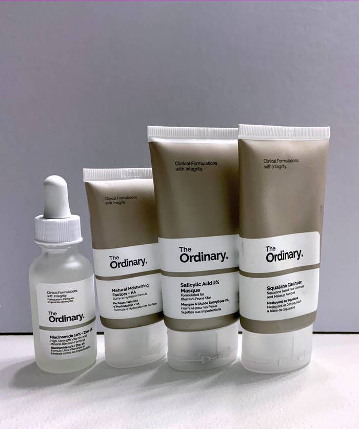 The set comes with four skincare products