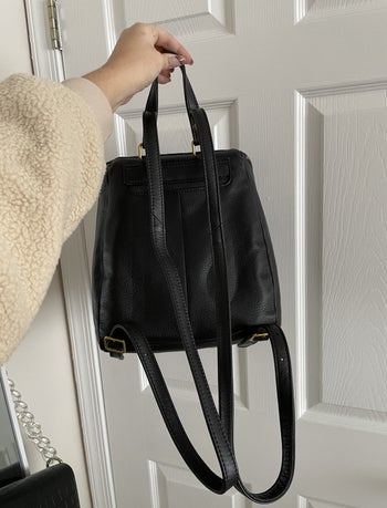 back of leather backpack