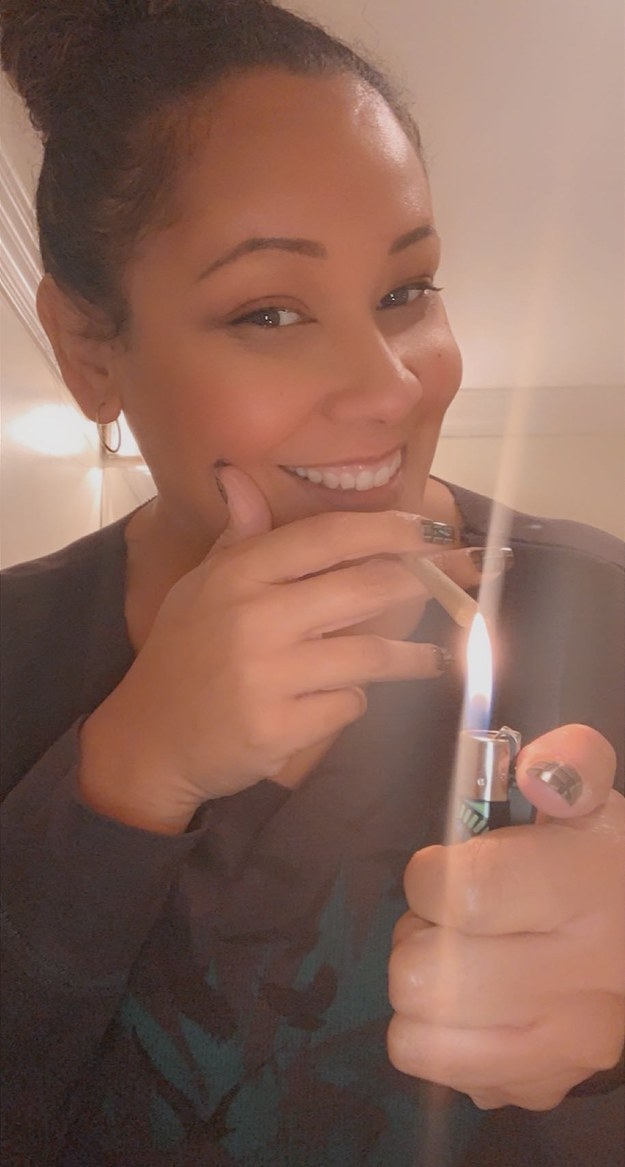 An image of a community user smoking a cannabis joint
