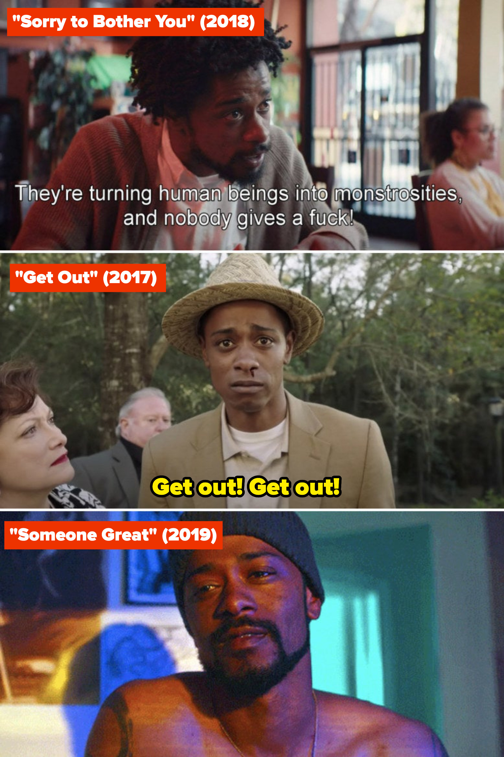 LaKeith Stanfield in "Sorry to Bother You," "Get Out," and "Someone Great"