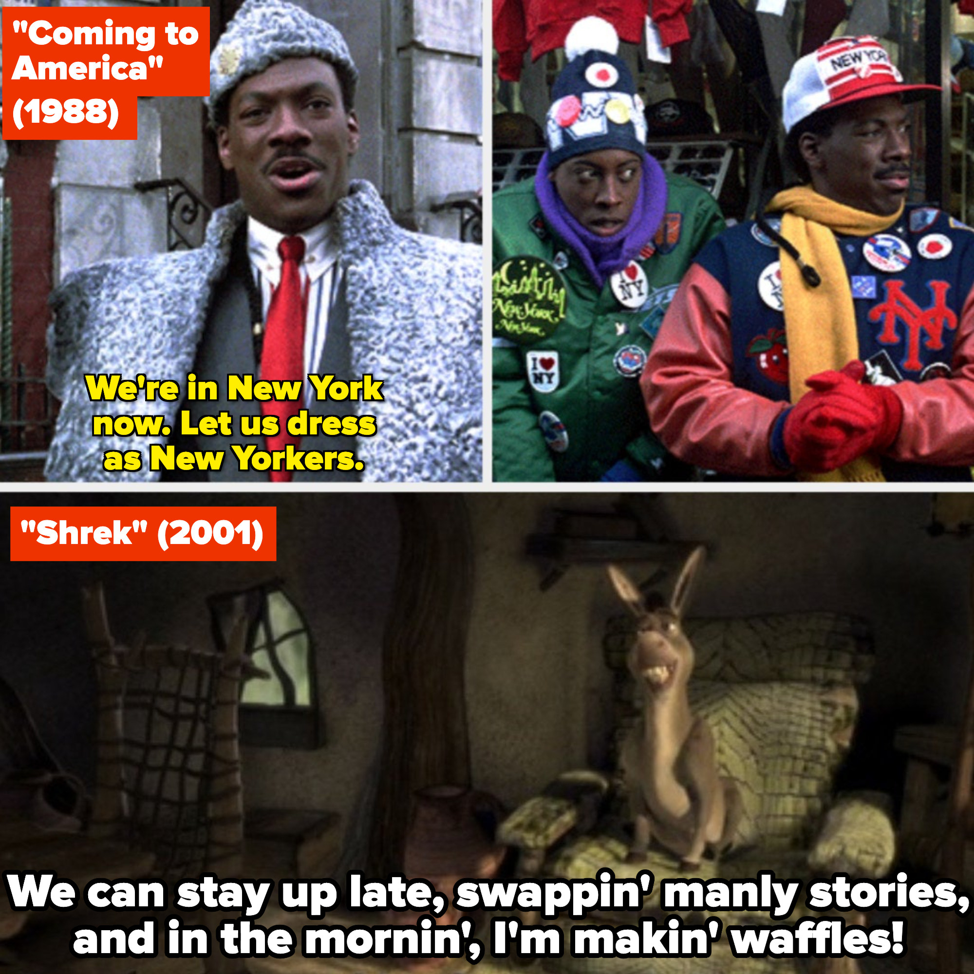 Eddie Murphy in &quot;Coming to America&quot; and &quot;Shrek&quot;