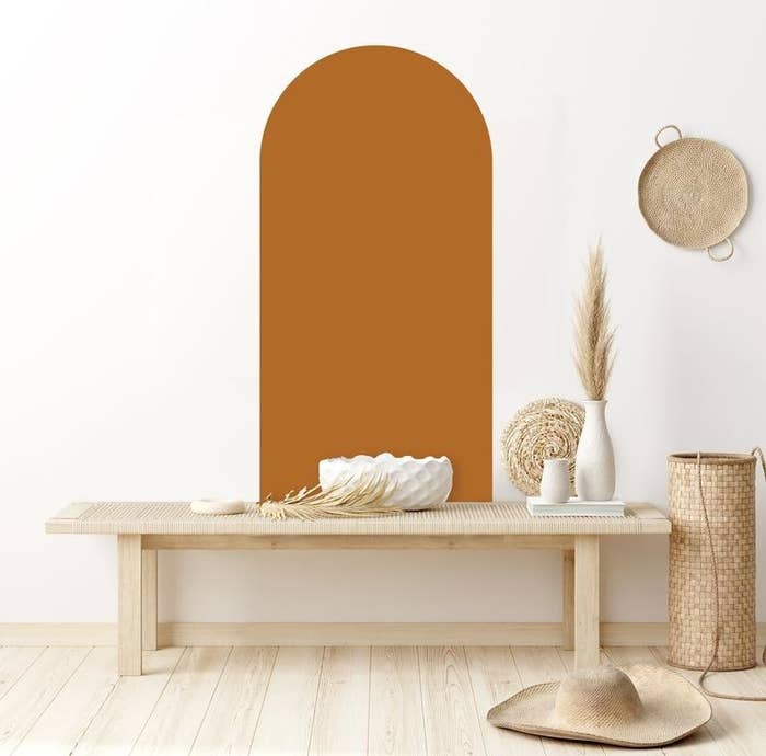 The arch decal in rust orange