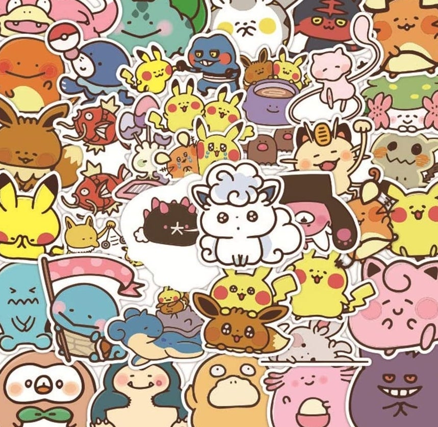 illustrated pokemon stickers