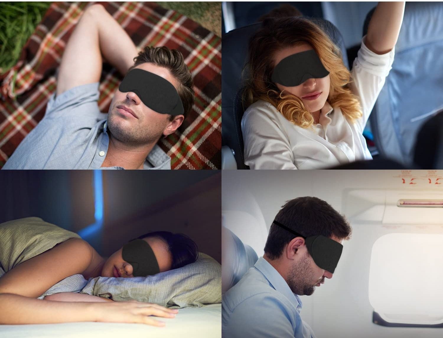 The mask worn by four different people in different sleeping situations