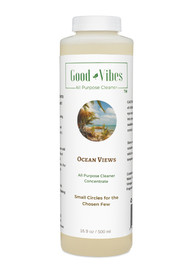 a bottle of the ocean views all purpose cleaner concentrate