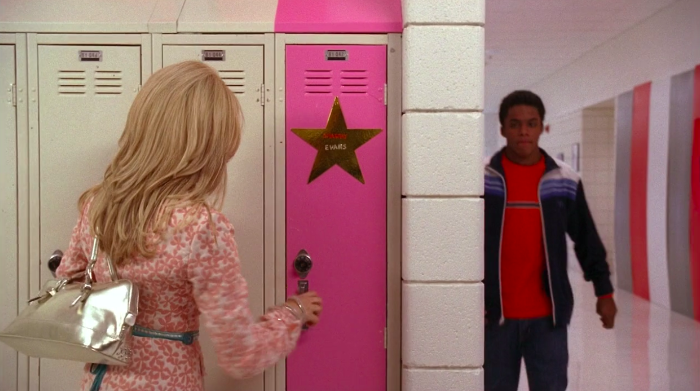 Everyone else&#x27;s locker is white, but Sharpay&#x27;s is pink