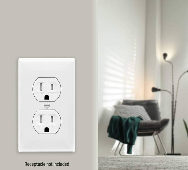 The white standard outlet cover