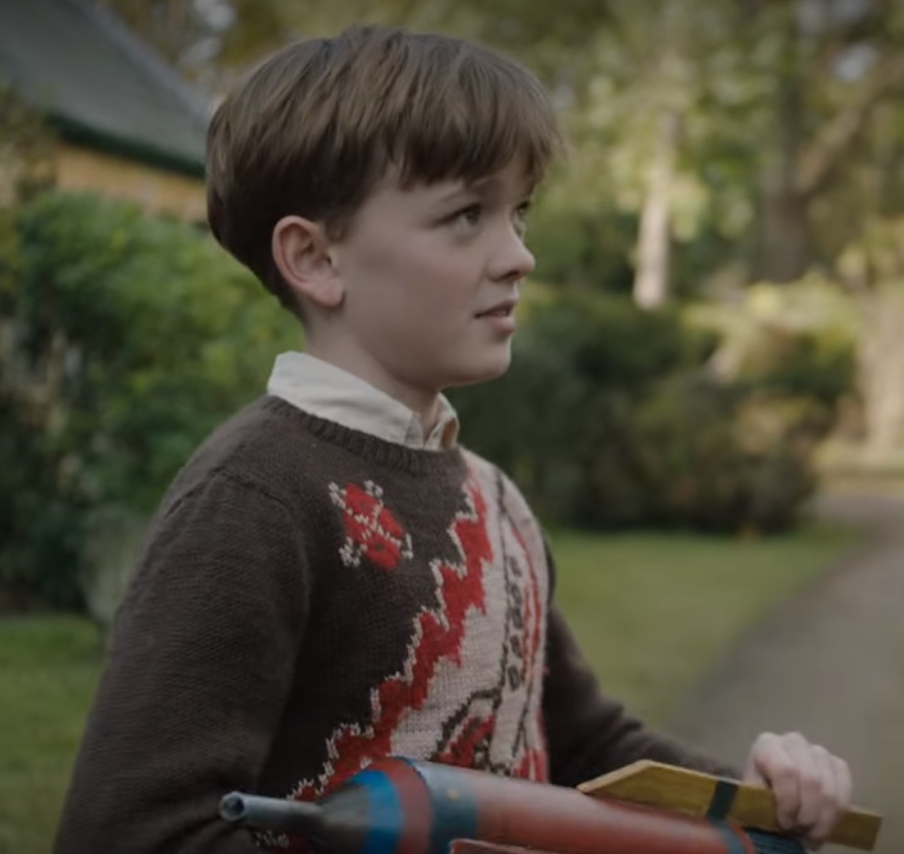 Still from The Dig: Robert Pretty in brown sweater