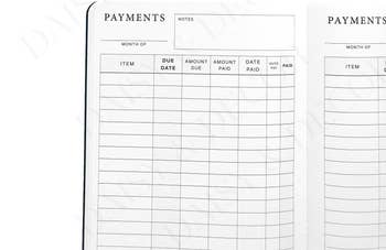 a payments page in the bill tracker