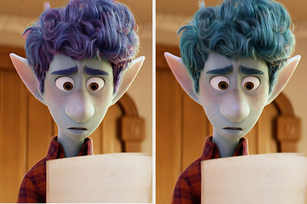 Ian from Onward with two different hair colors