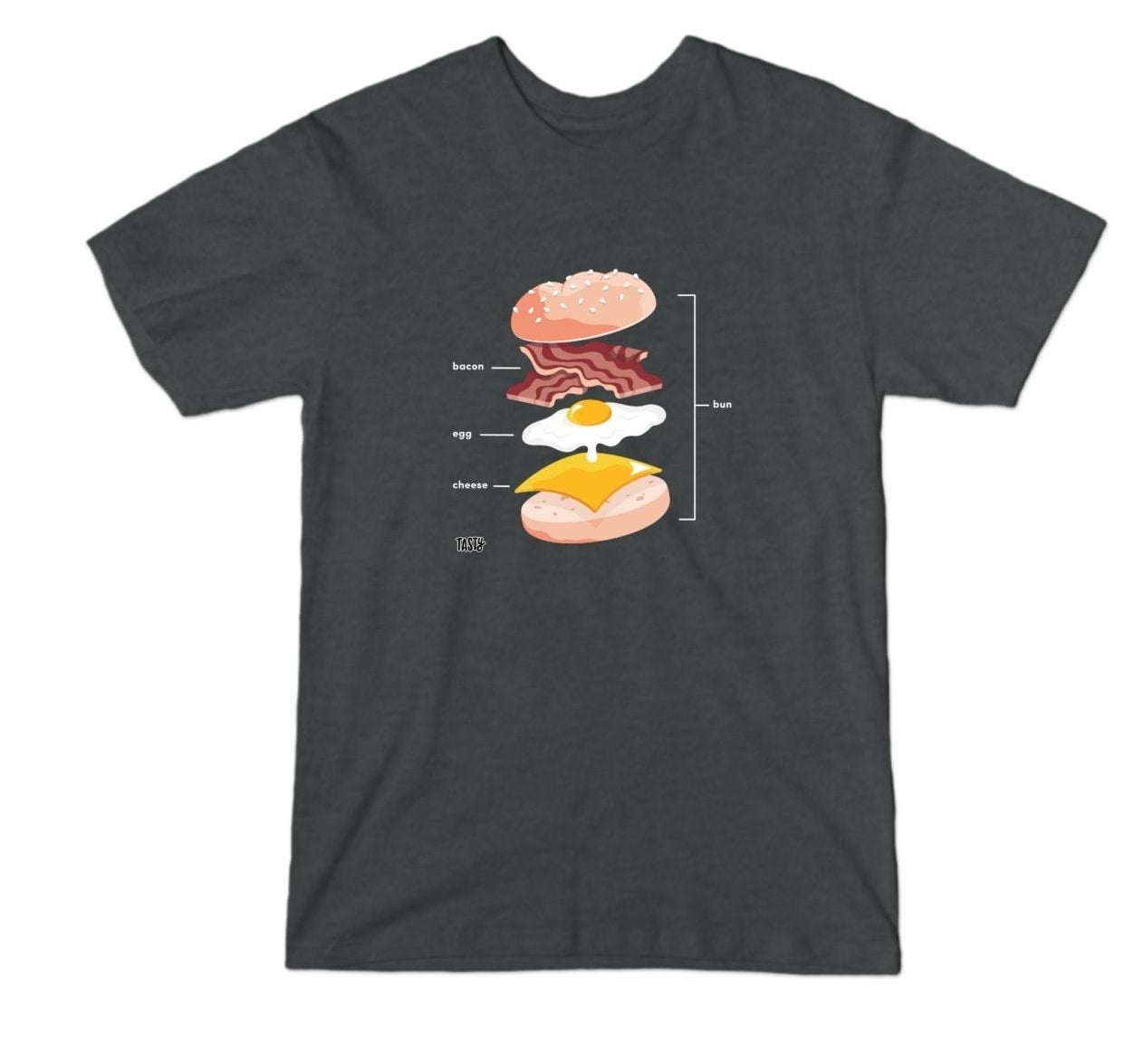 tee with the layers of a sandwich on it