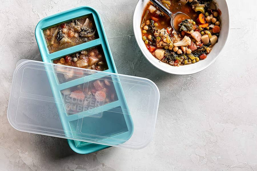 Freezer Food Block Maker, Freezeup Freezer Food Block Maker, Meal Prep Bag  Container To Freeze Leftovers And Soup, Soup Freezer Molds, Freezer Tray  For Soup, Sauce, Broth, Stew And Smoothies, Meal Prep