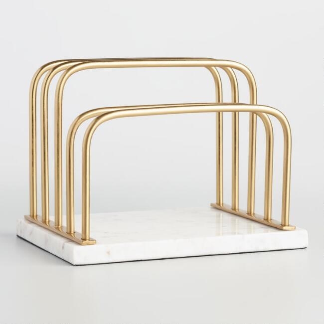 The gold and marble letter organizer